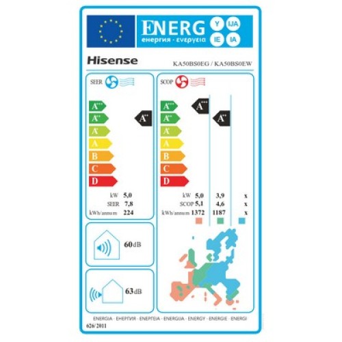 ΚΛΙΜΑΤΙΣΤΙΚΟ HISENSE ENERGY SE KA50BS0EG/KA50BS0EW INVERTER 18000BTU R32 WI-FI